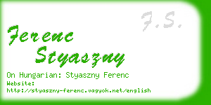 ferenc styaszny business card